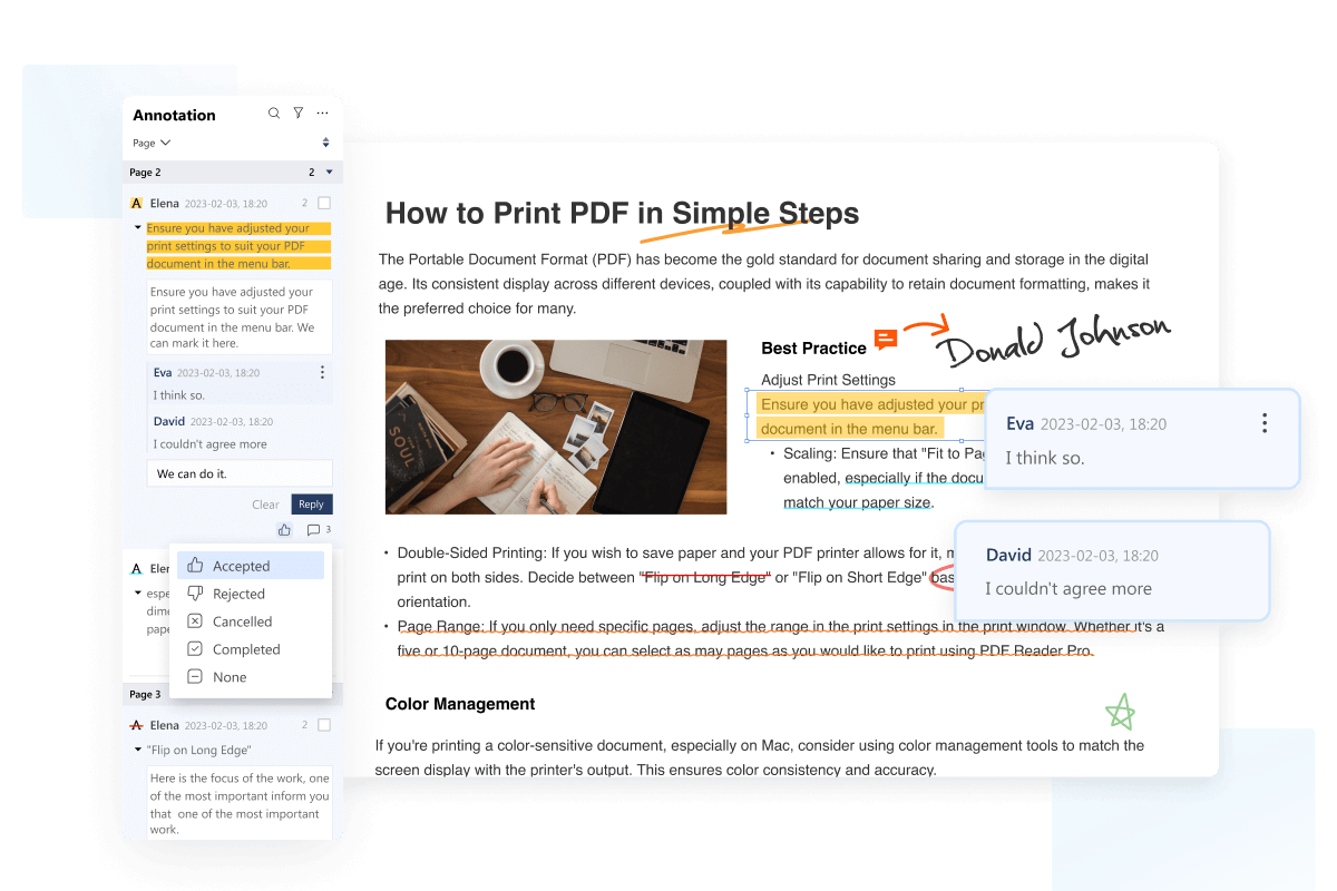 Annotation Interaction and Quick Reply